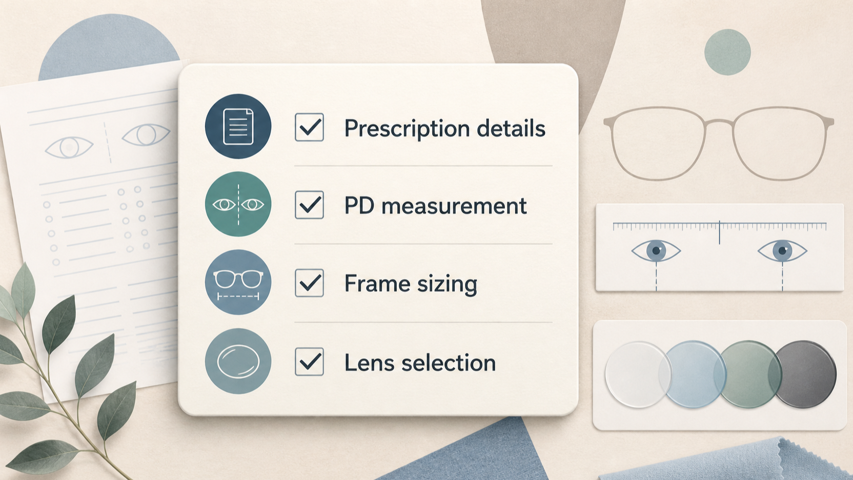 Make the key checks before ordering online glasses easier to scan