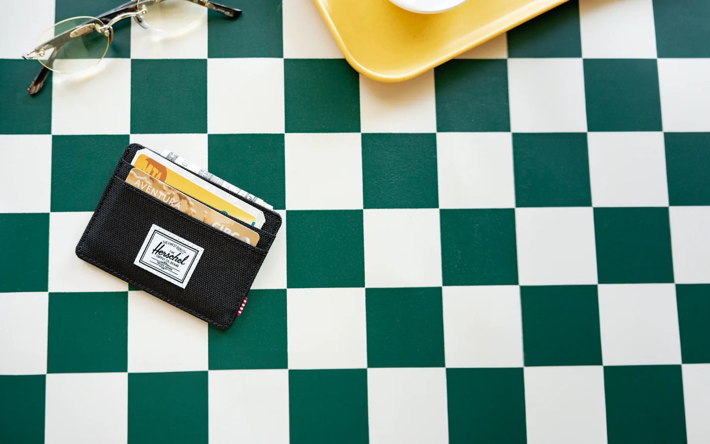 Herschel Charlie Cardholder in black for student cards and campus ID