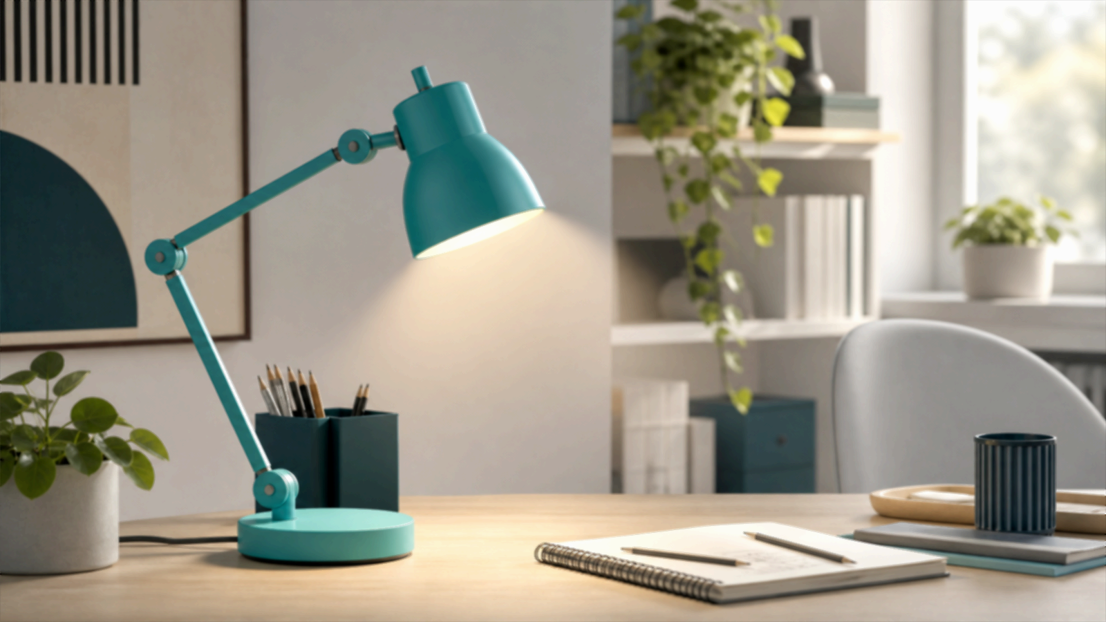 IKEA BRUNBÅGE LED work lamp turquoise